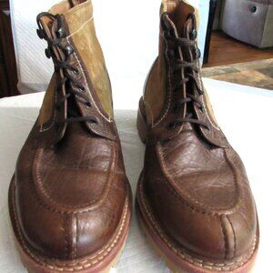 Men's TRASK RESERVE Ankle Boots Brown Leather & Tan Suede Lace-Up Size 8 1/2 M